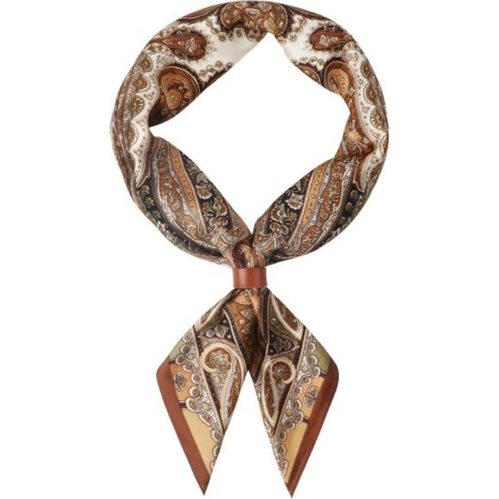 ⚡Men D-Gold Necktie 27.5 Inches Cowboy Scarves Pocket Square Silk Bandanas